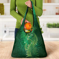 Matariki New Zealand Maori Silver Fern Grocery Bag Galaxy Green Sky Style LT03 - Polynesian Pride