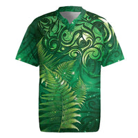 Matariki New Zealand Maori Silver Fern Rugby Jersey Galaxy Green Sky Style LT03 Green - Polynesian Pride