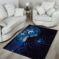 Matariki New Zealand Maori Koru Art Tattoo Area Rug New Year Galaxy Blue Sky Style