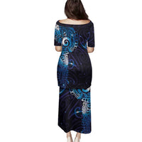Matariki New Zealand Maori Koru Art Tattoo Family Matching Puletasi and Hawaiian Shirt New Year Galaxy Blue Sky Style LT03 - Polynesian Pride