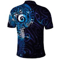 Matariki New Zealand Maori Koru Art Tattoo Polo Shirt New Year Galaxy Blue Sky Style LT03 - Polynesian Pride