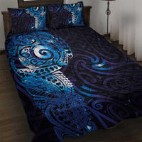 Matariki New Zealand Maori Koru Art Tattoo Quilt Bed Set New Year Galaxy Blue Sky Style LT03 Blue - Polynesian Pride