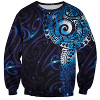 Matariki New Zealand Maori Koru Art Tattoo Sweatshirt New Year Galaxy Blue Sky Style LT03 Unisex Blue - Polynesian Pride