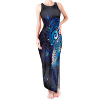 Matariki New Zealand Maori Koru Art Tattoo Tank Maxi Dress New Year Galaxy Blue Sky Style LT03 Women Blue - Polynesian Pride