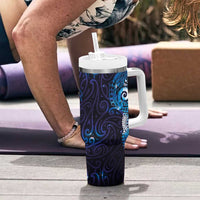 Matariki New Zealand Maori Koru Art Tattoo Tumbler With Handle New Year Galaxy Blue Sky Style LT03 - Polynesian Pride