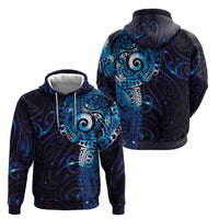 Matariki New Zealand Maori Koru Art Tattoo Zip Hoodie New Year Galaxy Blue Sky Style LT03 - Polynesian Pride