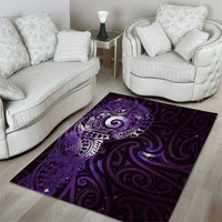 Matariki New Zealand Maori Koru Art Tattoo Area Rug New Year Galaxy Purple Sky Style
