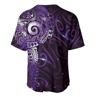 Matariki New Zealand Maori Koru Art Tattoo Baseball Jersey New Year Galaxy Purple Sky Style LT03 - Polynesian Pride