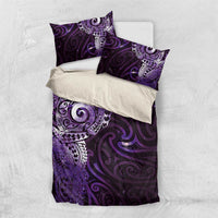 Matariki New Zealand Maori Koru Art Tattoo Bedding Set New Year Galaxy Purple Sky Style LT03 US Twin 172cm x 218cm Purple - Polynesian Pride
