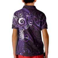 Matariki New Zealand Maori Koru Art Tattoo Kid Polo Shirt New Year Galaxy Purple Sky Style LT03 - Polynesian Pride
