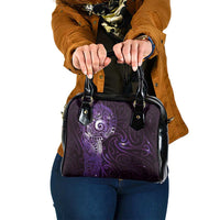 Matariki New Zealand Maori Koru Art Tattoo Shoulder Handbag New Year Galaxy Purple Sky Style LT03 One Size Purple - Polynesian Pride