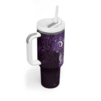 Matariki New Zealand Maori Koru Art Tattoo Tumbler With Handle New Year Galaxy Purple Sky Style LT03 - Polynesian Pride
