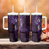 Matariki New Zealand Maori Koru Art Tattoo Tumbler With Handle New Year Galaxy Purple Sky Style LT03 - Polynesian Pride