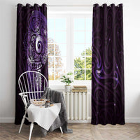 Matariki New Zealand Maori Koru Art Tattoo Window Curtain New Year Galaxy Purple Sky Style LT03 - Polynesian Pride