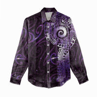 Matariki New Zealand Maori Koru Art Tattoo Women Casual Shirt New Year Galaxy Purple Sky Style