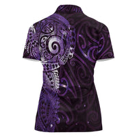 Matariki New Zealand Maori Koru Art Tattoo Women Polo Shirt New Year Galaxy Purple Sky Style LT03 - Polynesian Pride
