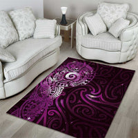 Matariki New Zealand Maori Koru Art Tattoo Area Rug New Year Galaxy Pink Sky Style