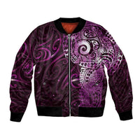 Matariki New Zealand Maori Koru Art Tattoo Bomber Jacket New Year Galaxy Pink Sky Style LT03 Unisex Pink - Polynesian Pride