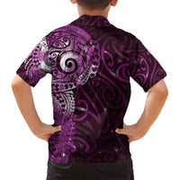Matariki New Zealand Maori Koru Art Tattoo Family Matching Long Sleeve Bodycon Dress and Hawaiian Shirt New Year Galaxy Pink Sky Style LT03 - Polynesian Pride