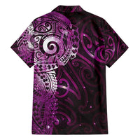 Matariki New Zealand Maori Koru Art Tattoo Family Matching Tank Maxi Dress and Hawaiian Shirt New Year Galaxy Pink Sky Style LT03 - Polynesian Pride