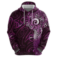 Matariki New Zealand Maori Koru Art Tattoo Hoodie New Year Galaxy Pink Sky Style LT03 - Polynesian Pride