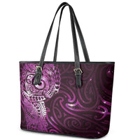 Matariki New Zealand Maori Koru Art Tattoo Leather Tote Bag New Year Galaxy Pink Sky Style LT03 - Polynesian Pride