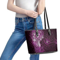 Matariki New Zealand Maori Koru Art Tattoo Leather Tote Bag New Year Galaxy Pink Sky Style LT03 - Polynesian Pride
