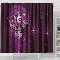 Matariki New Zealand Maori Koru Art Tattoo Shower Curtain New Year Galaxy Pink Sky Style LT03 - Polynesian Pride