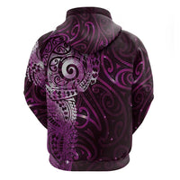 Matariki New Zealand Maori Koru Art Tattoo Zip Hoodie New Year Galaxy Pink Sky Style LT03 - Polynesian Pride