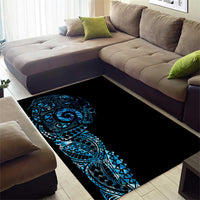 New Zealand Maori Koru Art Traditional Tattoo Area Rug Paua Shell