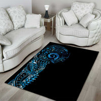 New Zealand Maori Koru Art Traditional Tattoo Area Rug Paua Shell