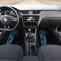 New Zealand Maori Koru Art Traditional Tattoo Car Mats Paua Shell LT03 Set 2pcs - Front Black - Polynesian Pride