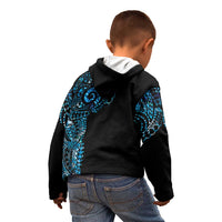 New Zealand Maori Koru Art Traditional Tattoo Kid Hoodie Paua Shell LT03 - Polynesian Pride