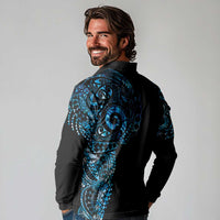 New Zealand Maori Koru Art Traditional Tattoo Long Sleeve Polo Shirt Paua Shell LT03 - Polynesian Pride