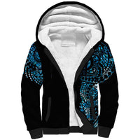 New Zealand Maori Koru Art Traditional Tattoo Sherpa Hoodie Paua Shell LT03 Unisex Black - Polynesian Pride