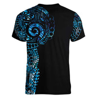 New Zealand Maori Koru Art Traditional Tattoo Women V-Neck T-Shirt Paua Shell LT03 - Polynesian Pride