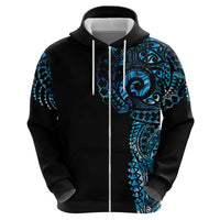 New Zealand Maori Koru Art Traditional Tattoo Zip Hoodie Paua Shell LT03 - Polynesian Pride