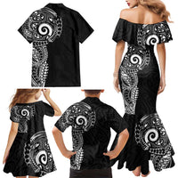 New Zealand Maori Koru Art Traditional Tattoo Family Matching Mermaid Dress and Hawaiian Shirt Simple Style LT03 - Polynesian Pride