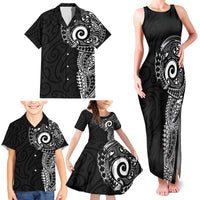 New Zealand Maori Koru Art Traditional Tattoo Family Matching Tank Maxi Dress and Hawaiian Shirt Simple Style LT03 - Polynesian Pride