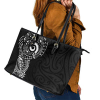 New Zealand Maori Koru Art Traditional Tattoo Leather Tote Bag Simple Style LT03 - Polynesian Pride