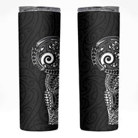 New Zealand Maori Koru Art Traditional Tattoo Skinny Tumbler Simple Style LT03 Black - Polynesian Pride