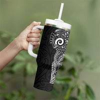 New Zealand Maori Koru Art Traditional Tattoo Tumbler With Handle Simple Style LT03 - Polynesian Pride