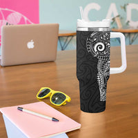 New Zealand Maori Koru Art Traditional Tattoo Tumbler With Handle Simple Style LT03 - Polynesian Pride