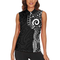 New Zealand Maori Koru Art Traditional Tattoo Women Sleeveless Polo Shirt Simple Style LT03 - Polynesian Pride