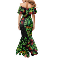 New Zealand Koru Plants and Pohutukawa Mermaid Dress Maori Tattoo Pattern LT03 - Polynesian Pride
