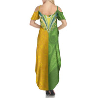 Cook Islands Language Week Family Matching Summer Maxi Dress and Hawaiian Shirt Tatau Pattern and Rarotongan Alphabet LT03 - Polynesian Pride