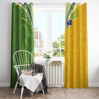 Cook Islands Language Week Window Curtain Tatau Pattern and Rarotongan Alphabet - Polynesian Pride