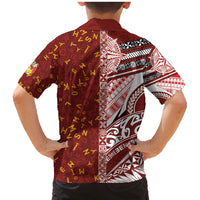 Tonga Language Week Family Matching Mermaid Dress and Hawaiian Shirt Ngatu Pattern and Tongan Alphabet LT03 - Polynesian Pride