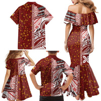 Tonga Language Week Family Matching Mermaid Dress and Hawaiian Shirt Ngatu Pattern and Tongan Alphabet LT03 - Polynesian Pride