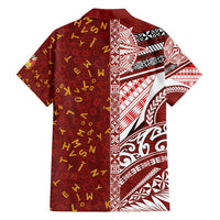 Tonga Language Week Family Matching Summer Maxi Dress and Hawaiian Shirt Ngatu Pattern and Tongan Alphabet - Polynesian Pride